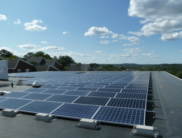 Tufts University Dowling Hall Solar Installation Photo