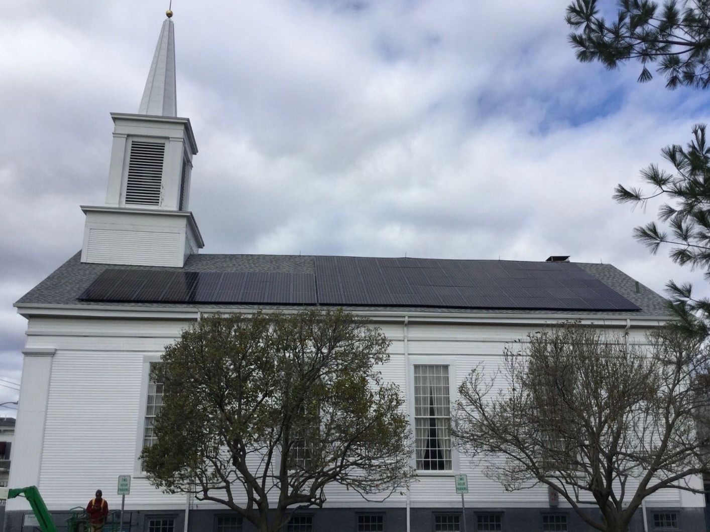 First Congregational Church in Stoneham Solar Installation Photo